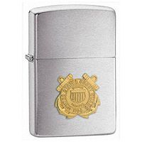 Zippo Brushed Chrome Coast Guard Lighter