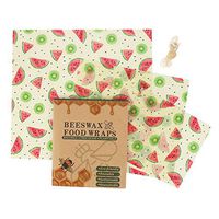 DGQ Assorted 3 Pack, Eco Friendly Reusable Beewax Food Wraps, Sustainable Plastic Free Food Storage Zero Waste - 1 Small, 1 Medium, 1 Large