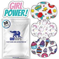 GrifGrips Girl Power! - Premium Adhesive Patches for Your CGM System - Wrap Shape - 30 Pack - Extreme Formula (Pre-Cut: Medtronic Enlite/Guardian)