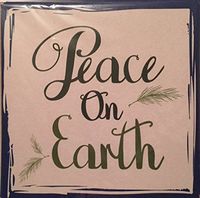 "Peace on Earth" Embossed Note Cards and Envelopes- 12 Blank Note Cards and Tan Envelopes- 5 x 5 inches