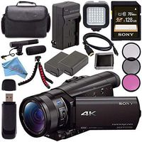 Sony FDR-AX100 FDRAX100/B 4K Ultra HD Camcorder Bundle Pro