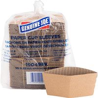 Genuine Joe 19049PK Hot Cup Sleeves, 10-16oz, Corrugated, 50/PK, Brown