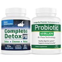 Longevity Complete Detox PM + Longevity Probiotic Value Pack - Whole Body Detox with Support for Deeper Sleep & Better Relaxation; + 40 Billion CFUs for Digestive Health ;