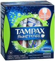 Tampax Pocket Pearl Tampons Super Absorbency - 18 each, Pack of 4