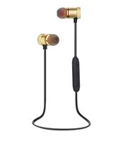 Bluetooth Headphones Wireless Headphones Sweatproof Stereo Sports Earbuds with Magnetic Attraction Earphones for Running Workout Gym Noise-Canceling with Built-in Mic Headset YYQ (Gold)