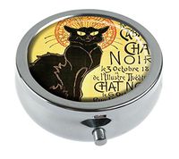 Hiuyi Cat Custom Personalized Round Pill Box Pocket Wallet Travel Pill Vitamin Decorative Box Protector
