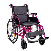 DMCC Folding Wheelchair Portable Folding Aluminum Alloy Anti-Rolling Four Brakes Push Elderly Disabled Wheelchair