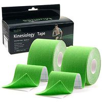 MUEUSS Kinesiology Tape Uncut Sports Tape Waterproof Hypoallergenic Breathable Elastic Sports Tape Roll for Muscles Knee Ankle Elbow Shoulder Support Latex Free FDA Approved 16.5 ft (Green,2 Roll)