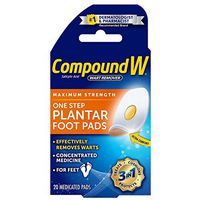 Compound W Maximum Stregth One Step Plantar Foot Pads 20 ea (Pack of 4)