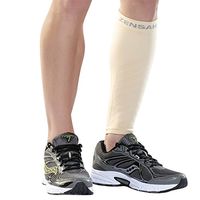 Zensah Calf/Shin Splint Compression Sleeve (singe sleeve), Beige, X-Small/Small