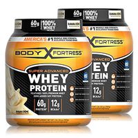 Body Fortress Super Advanced Whey Protein Powder, Gluten Free, Banana Cream, 2 Pound, 2 Pack, (4lbs Total) (Packaging May Vary)