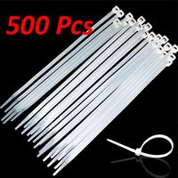 Wideskall 12" inch White Nylon Cable Zip Ties Self Locking 5mm Tensile 50lbs.