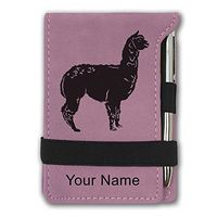 Mini Notepad, Alpaca, Personalized Engraving Included (Pink)