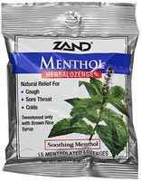 Zand HerbaLozenge Menthol | Peppermint & Eucalyptus Lozenges w/ Herbal Blend for Soothing Throat | No Corn Syrup, No Cane Sugar | 12 Bags, 15 Lozenges