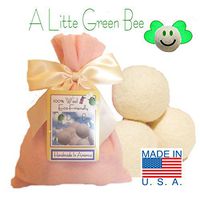 Three Eco-Friendly 100% Wool Dryer Balls - Handmade in America, Natural and Unscented