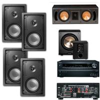 Klipsch R-2650-W In Wall 5.1 System #1-(RC-42II)BIC pl-200-Onkyo TX-NR626 7.2-Ch
