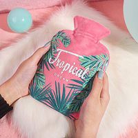 Irrigation hot Water Bottle Female Note Plumbing Water Bag Flushing Warm Handbag Cute Cartoon Student Small Hand Warmer Explosion-Proof Warm Treasure, Pink Needle Trumpet