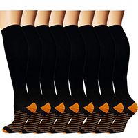 Knee High Compression Socks for Men & Women(8 Pairs)-Best for Running,Athletic and Travel -15-20mmHg (Small/Medium)
