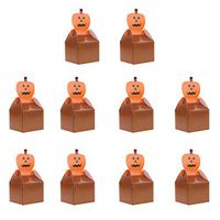 MagiDeal Happy Halloween Party Cat Spider Ghost Punpkin Favor Box Trick Or Treat DIY Gift Packaging Loot Box Pack of 10 - Pumpkin