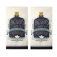 Nantucket Home Disposable Folded Bathroom Hand Towel, Paper Guest Towels, Party Buffet and Dinner Napkins 40 Count (2 Packs of 20) (Big Ships)