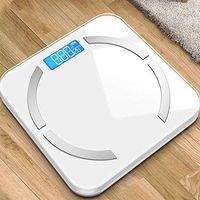 Bluetooth Body Fat Scale Smart Scale Digital Bathroom Wireless Weight Scale, G-shaped sensor, Body Composition Analyzer With Smartphone Lcd Display, 180kg, 28 28cm,White