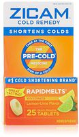 Zicam Cold Remedy RapidMelts with Echinacea, Lemon-Lime 25 ea (Pack of 2)