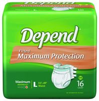 Depend Protection with Tabs Maximum Briefs, Large, Case/64 (4/16s)