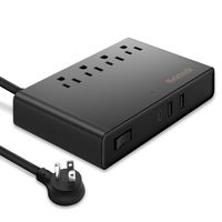 USB C Surge Protector with Power Delivery, Nekteck Power Strip Pad Desktop Charging Station, 45W USB C Port 4 Outlet 2 USB-A Ports 5Ft Power Cord for Travel Office(NOT Ideal for Note10/S10/10+PPS)