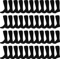 48 Pairs Diabetic Socks, Non Binding Loose Fitting, Men or Women, Edema, Neuropathy, Bulk Wholesale (Black, Mens 10-13 (Shoe sizes 7-12))