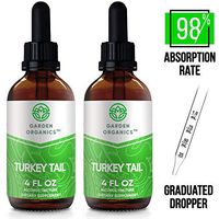 Garden Organics - Turkey Tail Alcohol Extract, Wildcrafted Turkey Tail (Trametes Versicolor) Dried Mushroom (2x4 Fl Oz)