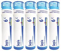 Boiron Homeopathic Medicine Sepia, 6C Pellets, 80-Count Tubes (Pack of 5)