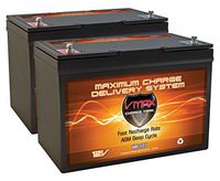 Qty 2 VMAX MR127-100, Two Group 27 12 Volt 100Ah AGM Deep Cycle Marine Batteries Compatible with 24 Volt trolling Motors, 24V 100Ah AGM Battery Kit