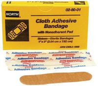 North 028001 by Honeywell 1" X 3" Latex-Free Woven Strip Adhesive Bandage (16 Per Box) (1/BX)
