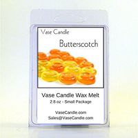 Vase Candle 2 Butterscotch Melts | 2.8 oz Premium Highly Scented Soy Paraffin Wax Tarts | 50 Hours