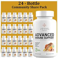 24 Bottle Community Share Pack - Jovae Advanced Immune Support - 7 Medicinal Mushroom Complex with Vitamin D, Maitake, Reishi Gandoderma Lucidum, Shiitake, Cordyceps Militaris, Turkey Tail, Lions Mane