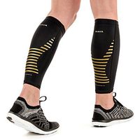 Mava Sports Calf Compression Sleeve Support for Men and Women - Perfect Shin Sleeve for Gym Workout, Running, Leg Cramps,Pain Recovery, Shin Splints and Sore Muscles (Gold, Small)