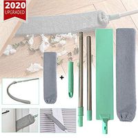 TeeBetter Gap Dust Cleaning Brush, Bedside Dust Brush Removable & Adjustable Long Handle Mop Sweep for Sofa Bed Furniture Bottom Household Gap Dust Home Wet or Dry Cleaning Tool (Brush + 2 Cover)