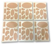 First Aid Global Moleskin Adhesive Flannel Pads Variety Pack 6-Sheets of 11 Pads Each