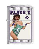 Zippo Playboy Cover April 1990 Pocket Lighter, Brushed Chrome