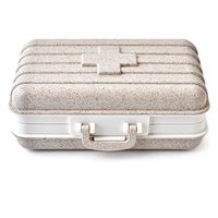 ZDQZC Pill Box - Pill Organizer for Travel, Large Pill Container Portable Pill Dispenser Excellent Pill Storage Case (Wheat Color)