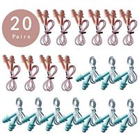 20 Pairs Corded Ear Plugs Reusable Silicone Earplugs Sleep Noise Cancelling for Hearing Protection