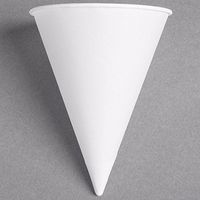 Dart Solo 8RB-2050 Bare Eco-Forward 8 oz. White Rolled Rim Paper Cone Cup with Poly Bag Packaging - 250/Pack