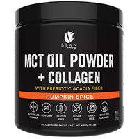 MCT Oil Powder + Collagen + Prebiotic Acacia Fiber - 100% Pure MCT's - Perfect for Keto - Energy Boost - Nutrient Absorption - Appetite Control - Healthy Gut Support - Pumpkin Spice