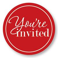 You're Invited Red Seals, 1 3/8 Inches, 140 Count