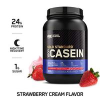 OPTIMUM NUTRITION Gold Standard 100% Micellar Casein Protein Powder, Slow Digesting, Helps Keep You Full, Overnight Muscle Recovery, Strawberry Cream, 2 Pound (Packaging May Vary)