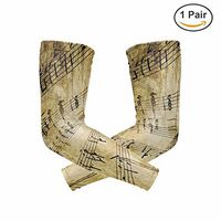 Arm Sleeves Musical Note Tattoo Sleeve UV Sun-Protective Sleeve Compression Arm Cover Cooling Golf Cycling Driving Hiking for Men Women Kids 1 Pair