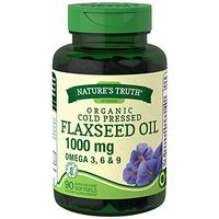 Nature's Truth Organic Cold Pressed Flaxseed Oil 1000 mg Omega 3, 6 & 9 Quick Release Softgels - 90 ct, Pack of 3