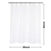 N&Y HOME RV Shower Curtain or Liner 36" W x 64" H with Magnets, Washable Fabric, Water Repellent, White Bathroom Curtains with Grommets, 36x64