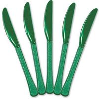 Extra Heavy Weight Plastic Knives | 20ct (Festive Green)