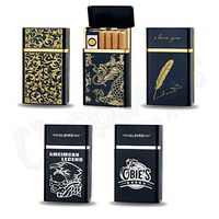 UNISHOW USB Rechargeable Electronic Lighter Built-in Cigarettes Case Holder-Randomly Design